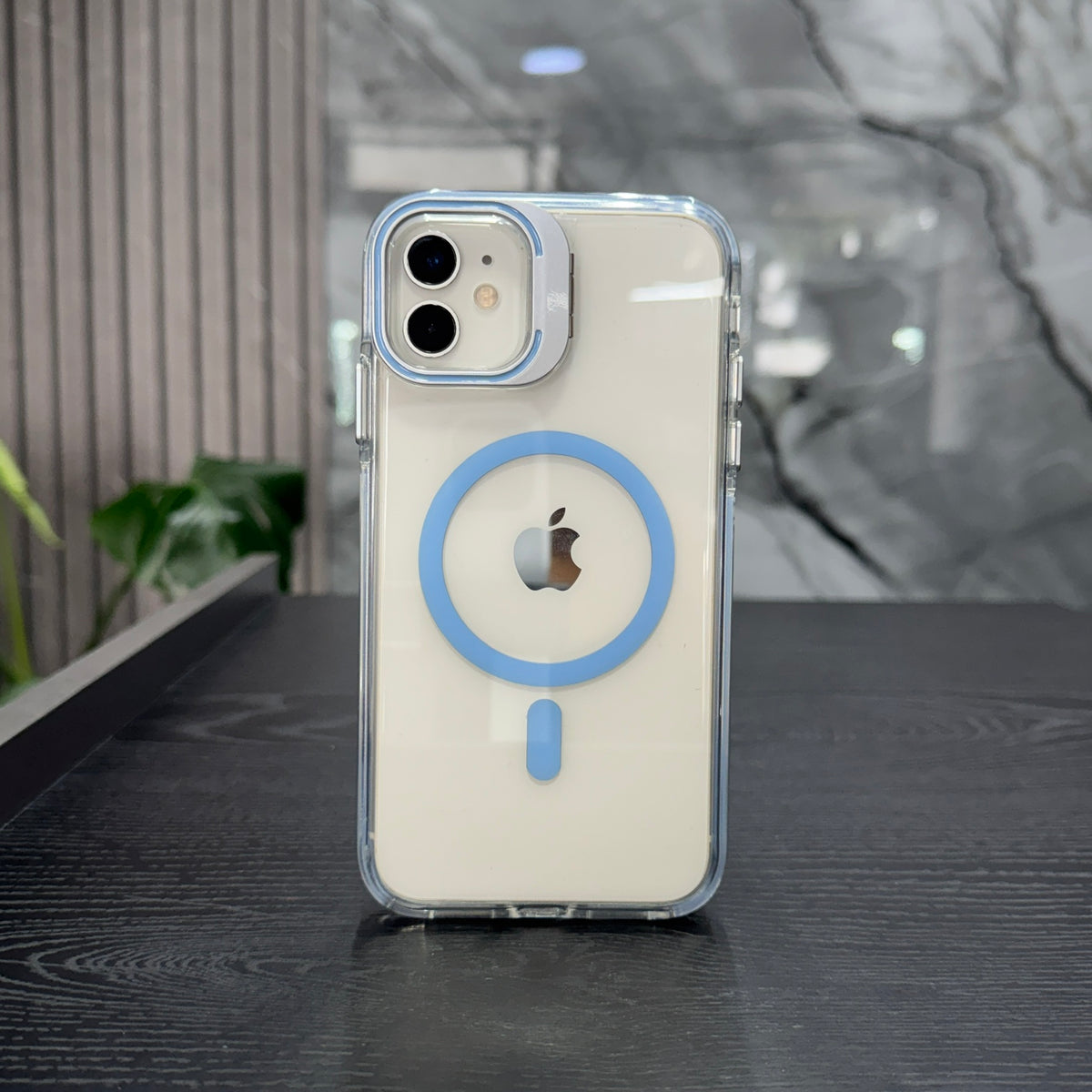 Case Borde Shock Con Soporte Azul