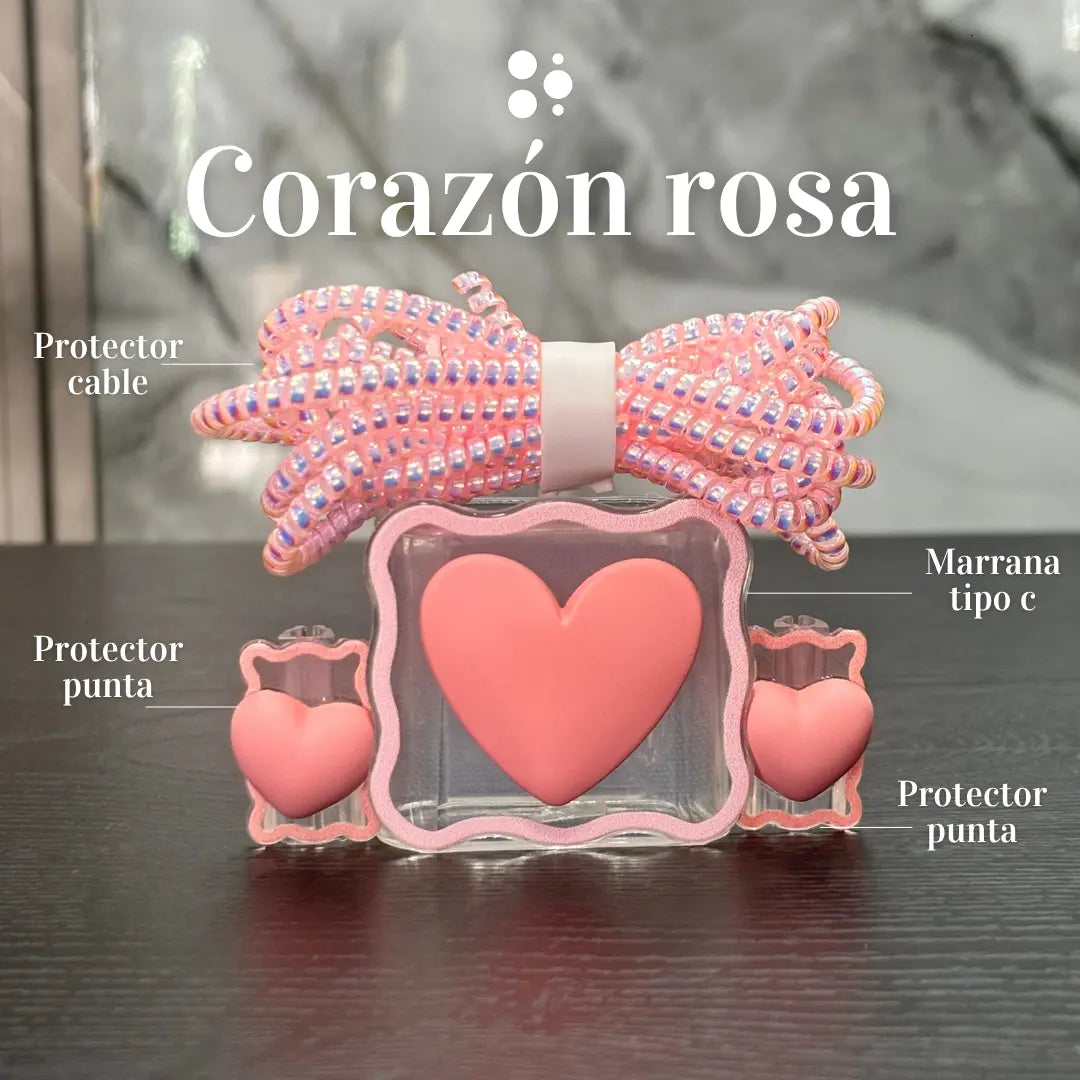 Protector de Cargador Completo Corazón Rosado