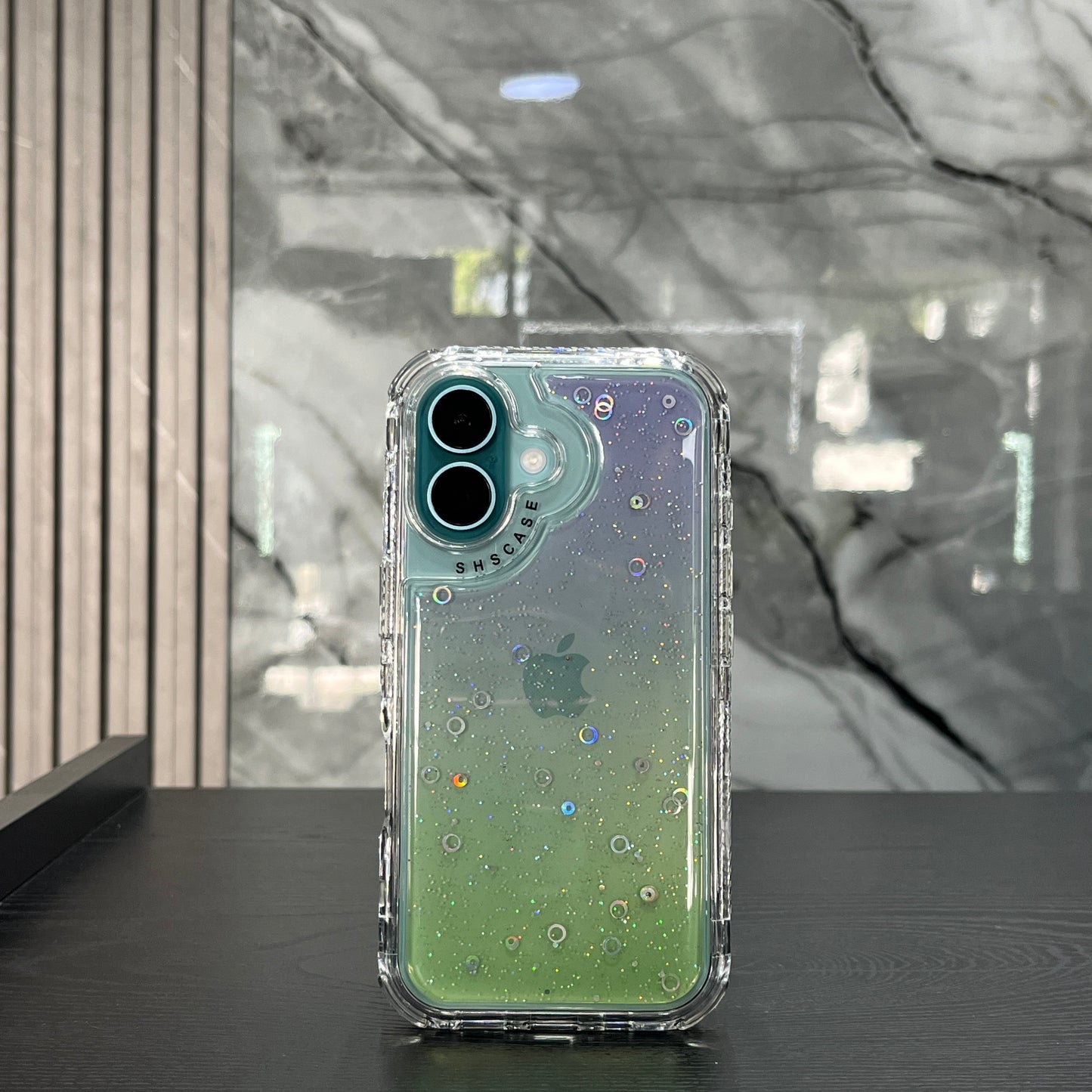 Case 360 Glitter Morado con Amarillo