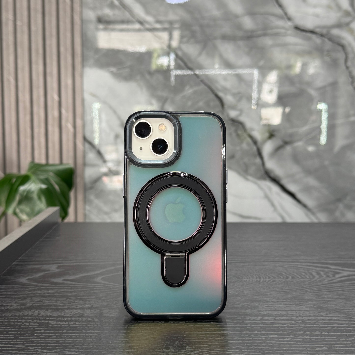 Case MagSafe Tornasol Soporte Negro