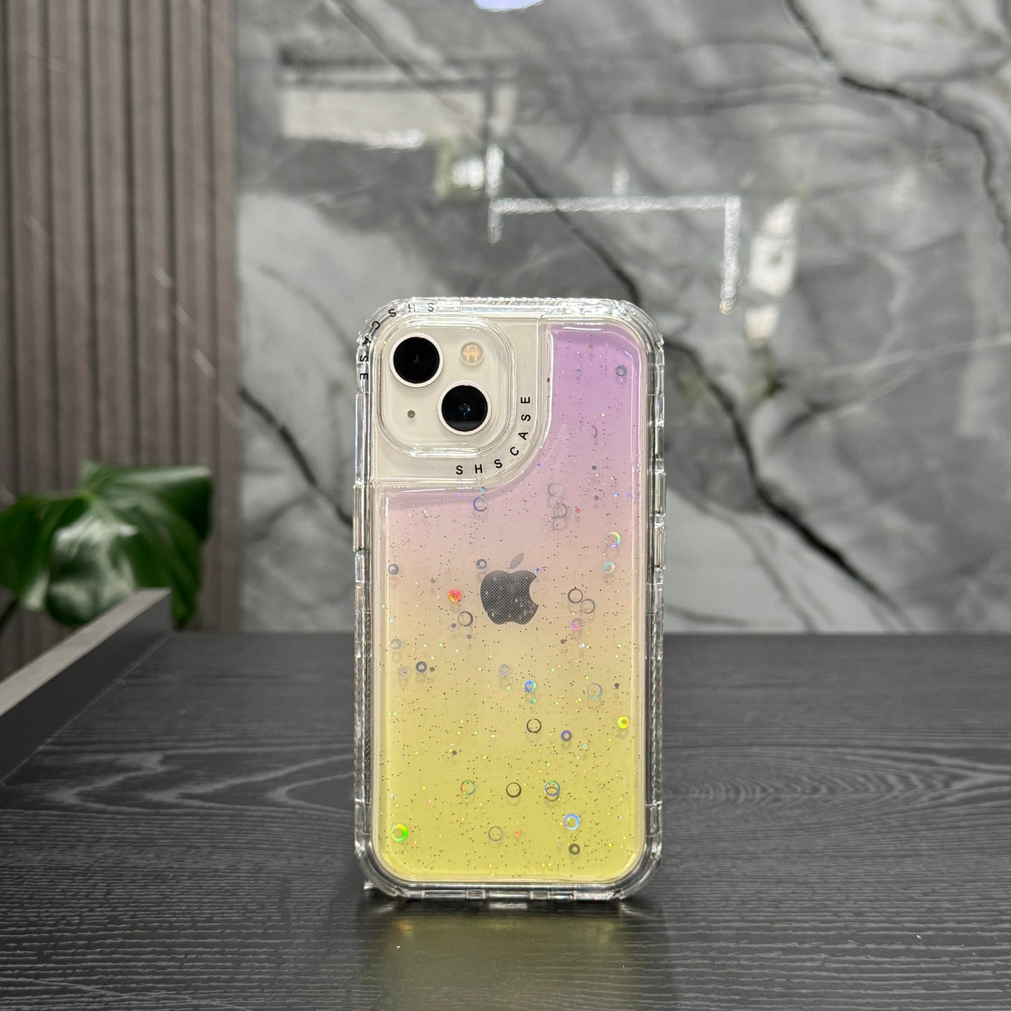 Case 360 Glitter Morado con Amarillo
