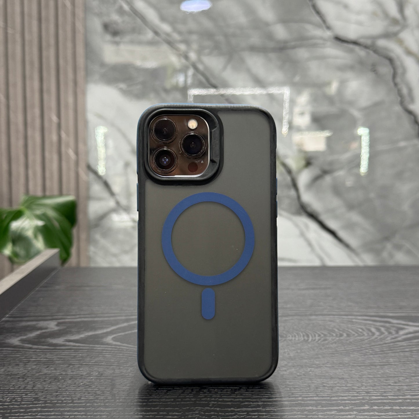 Case MagSafe Negro Mate Circ Azul Oscuro