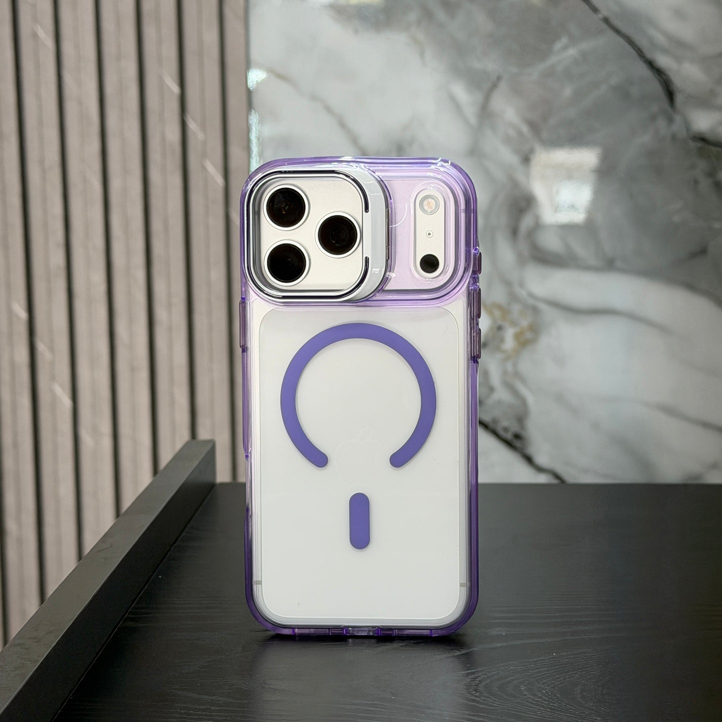 Case Clear MagSafe Soporte Morado