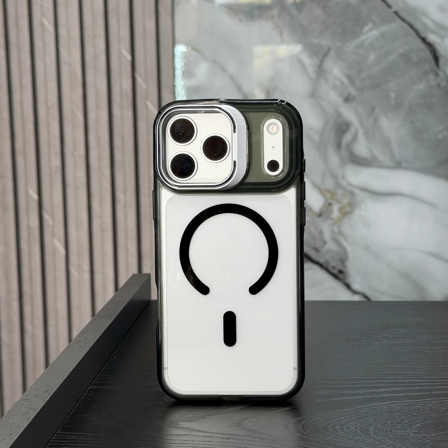 Case Clear MagSafe Soporte Negro