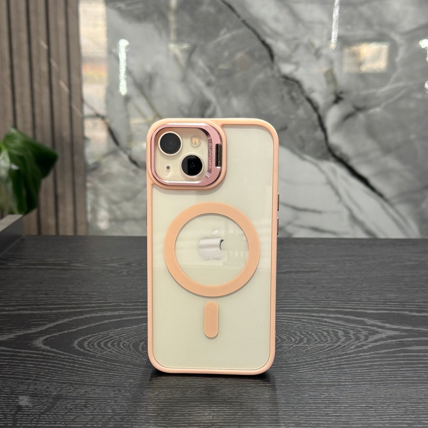 Case MagSafe Rosado Soporte Camara