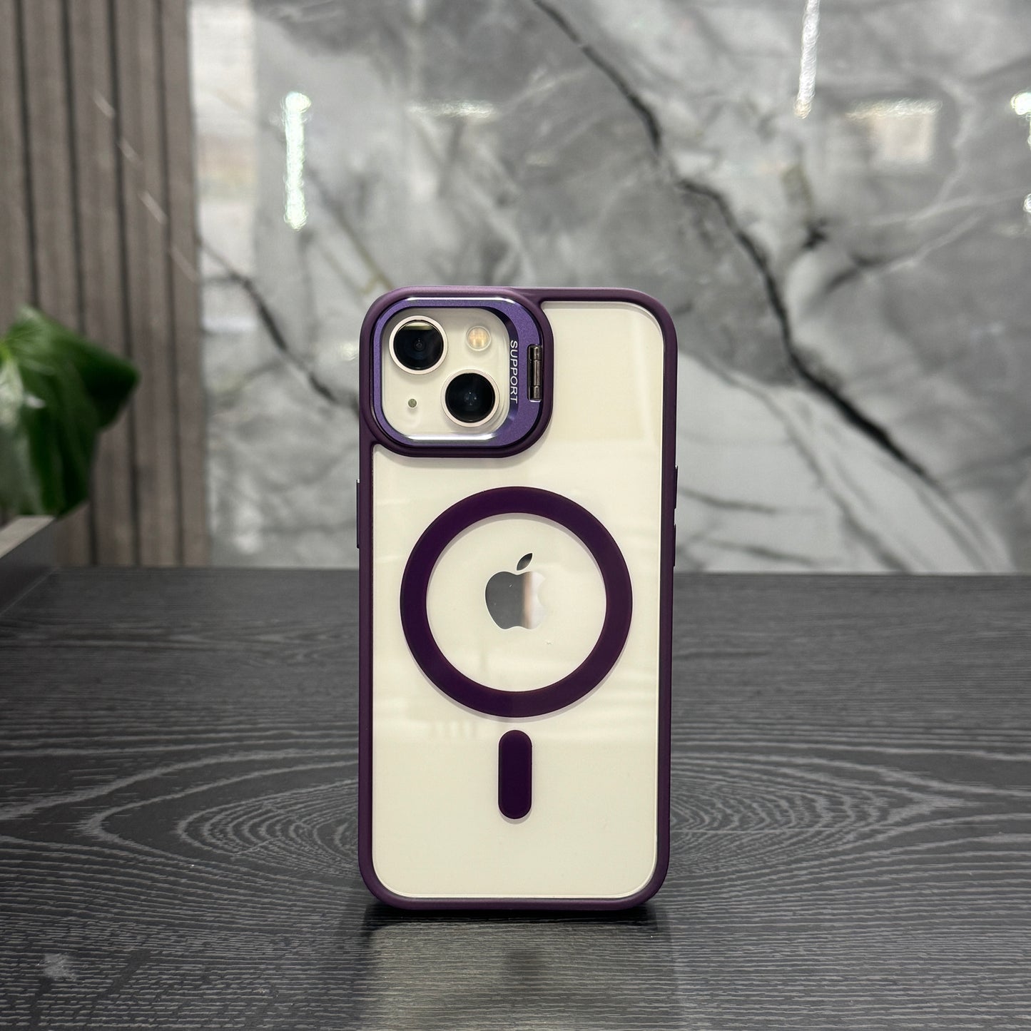 Case MagSafe Morado Soporte Camara