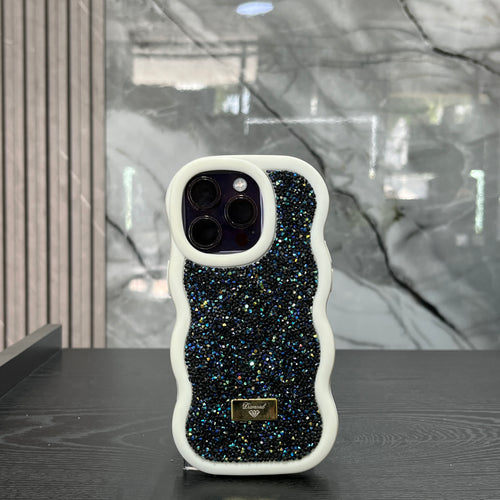 Case Ondas Diamond Blanco con Fondo Azul