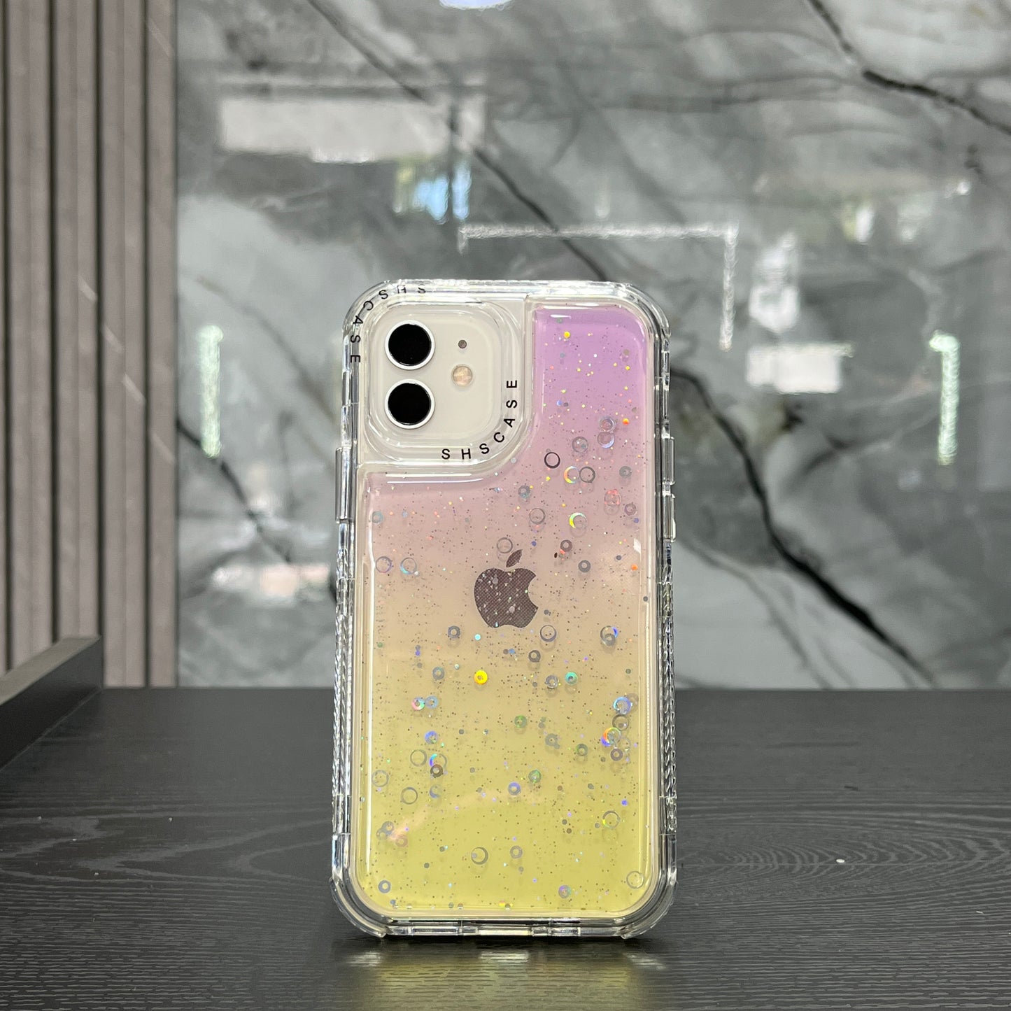 Case 360 Glitter Morado con Amarillo
