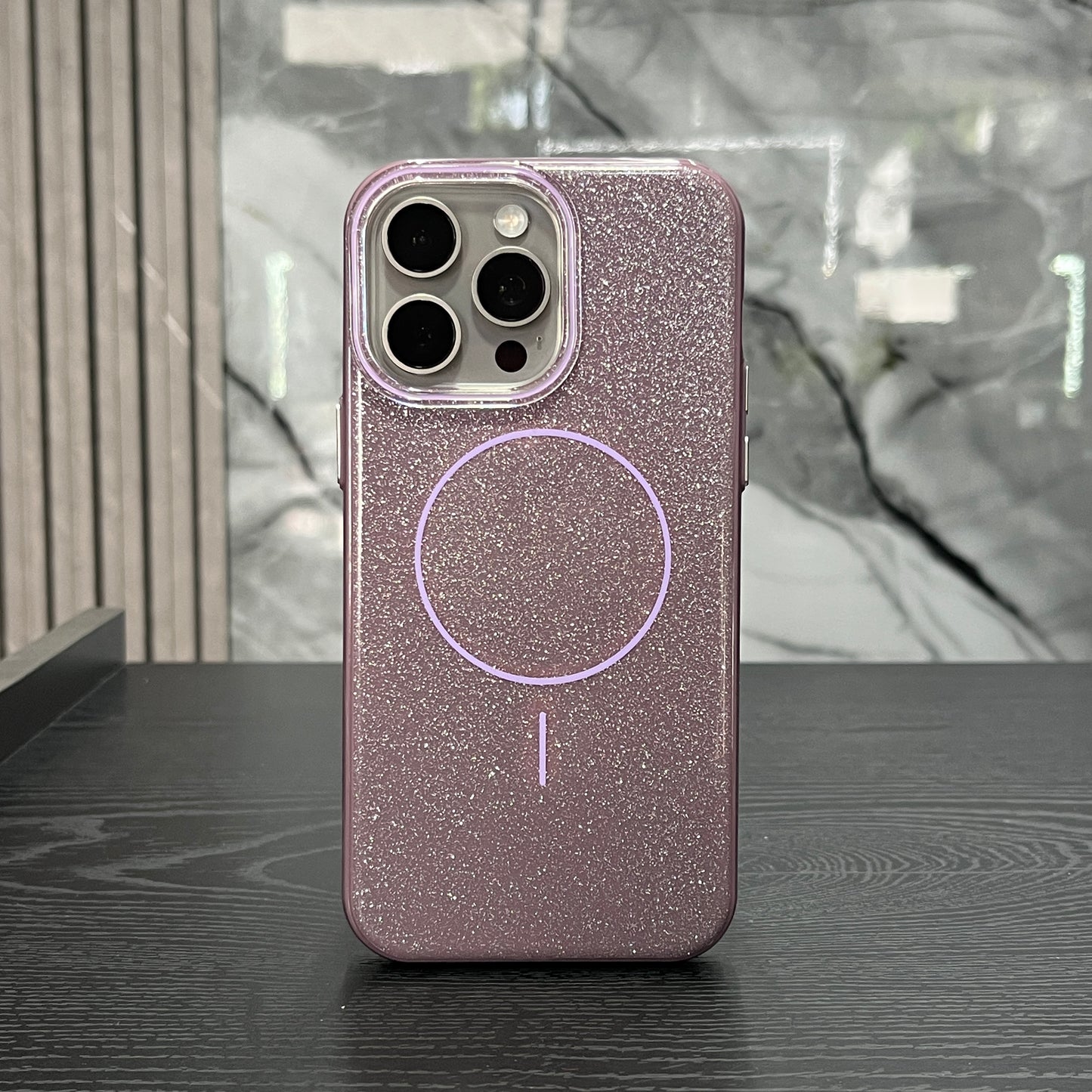 Case MagSafe Pasta Glitter Morado