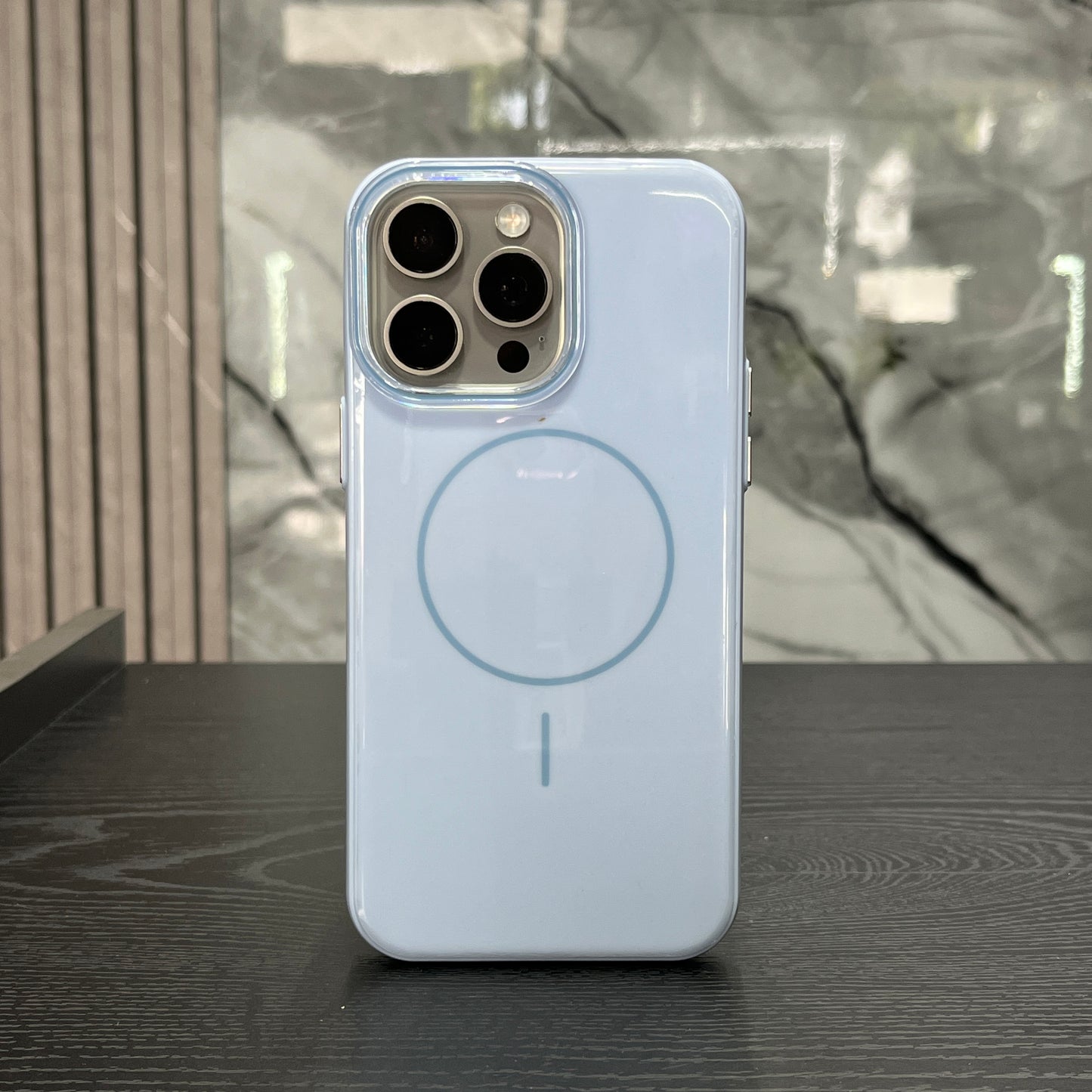 Case MagSafe Pasta Azul Claro