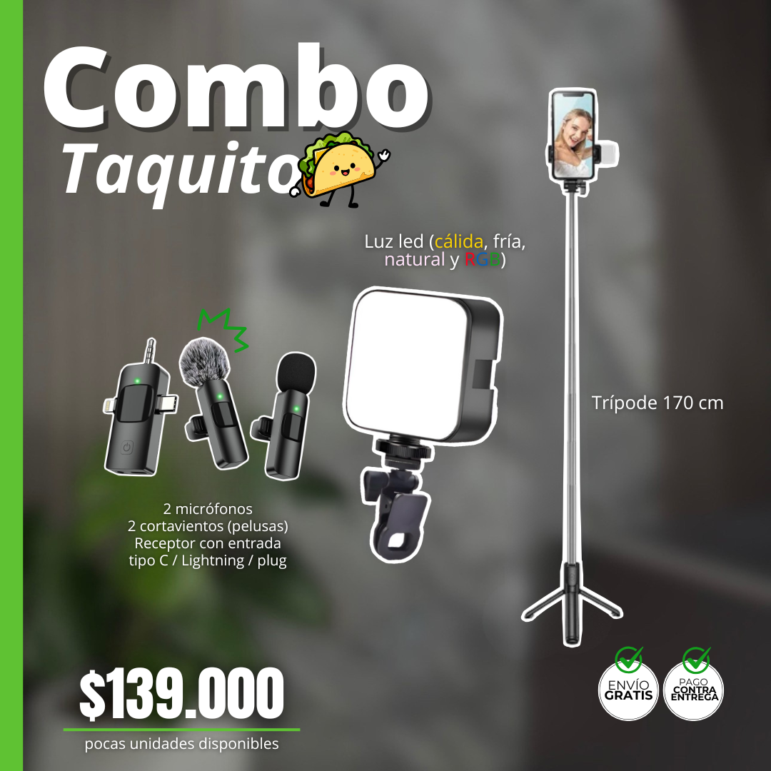 Combo Taquito 🌮 – “Mejora tus videos y vende más en redes”