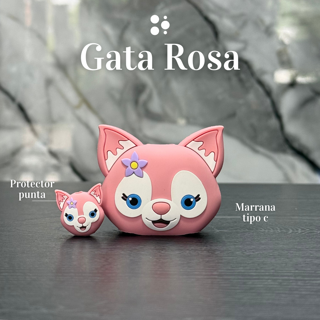 Protector de Cargador Gata Rosa