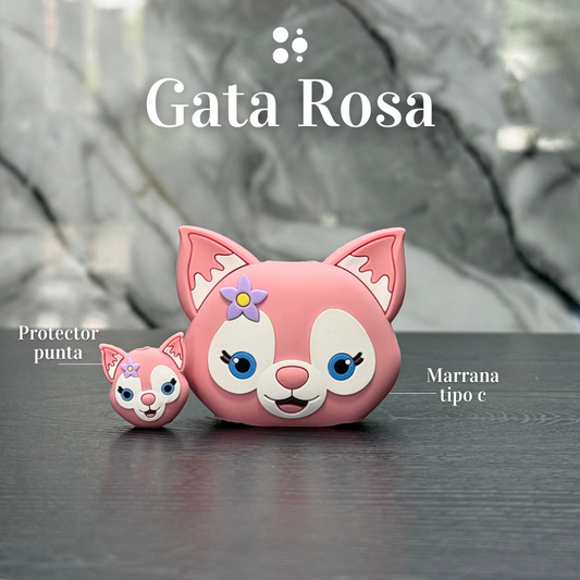 Protector de Cargador Gata Rosa