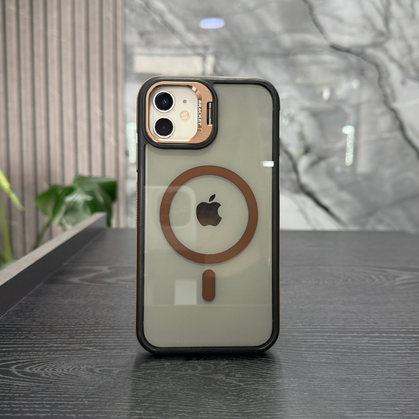 Case MagSafe Polarizado Soporte Cafe