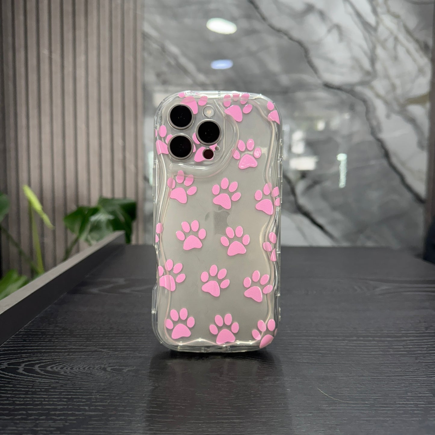 Case Goma Patitas Rosadas
