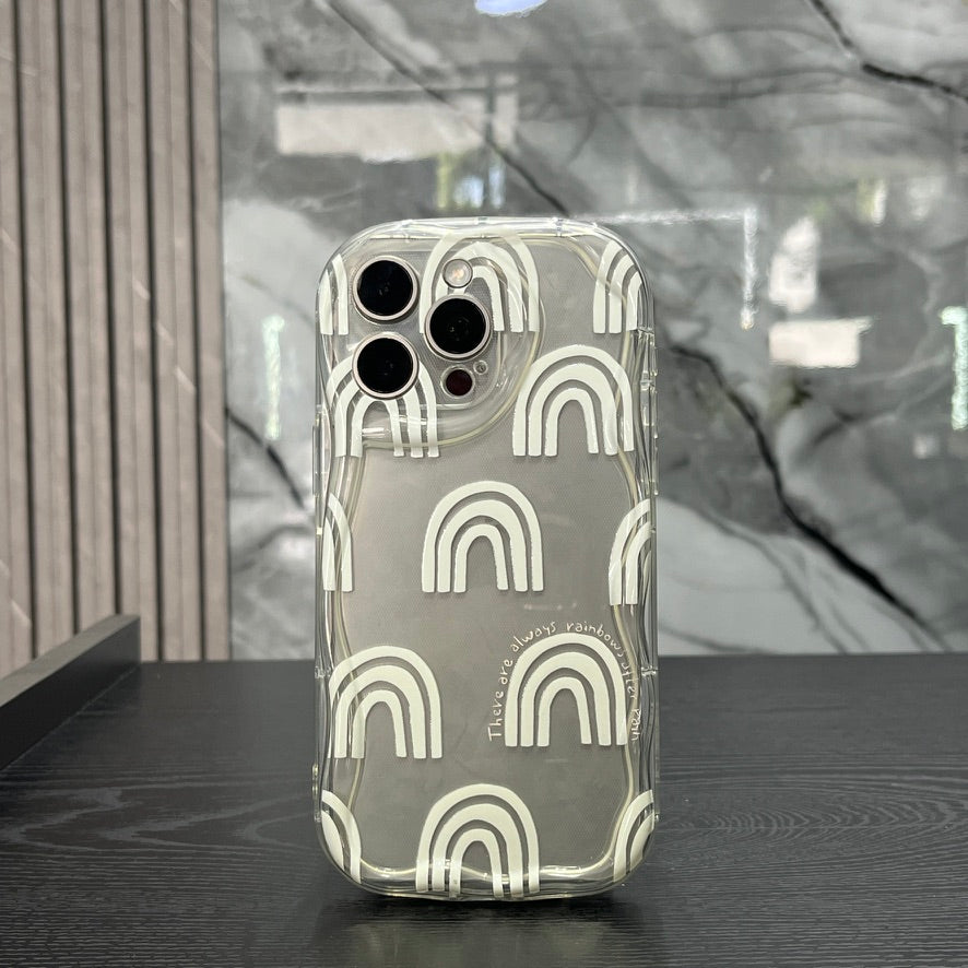 Case Goma Arcoíris Blanca