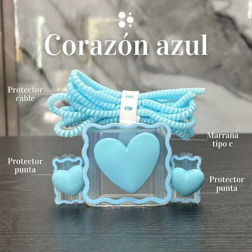 Protector de Cargador Completo Corazón Azul