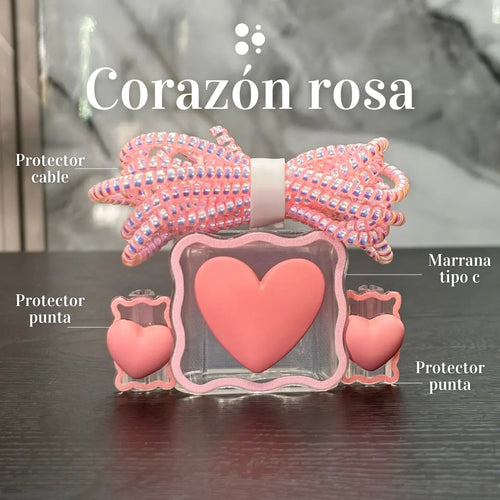 Protector de Cargador Completo Corazón Rosado
