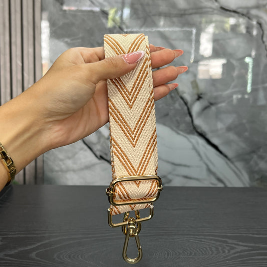 Strap Cuello Grueso Diseño Biege Lineas