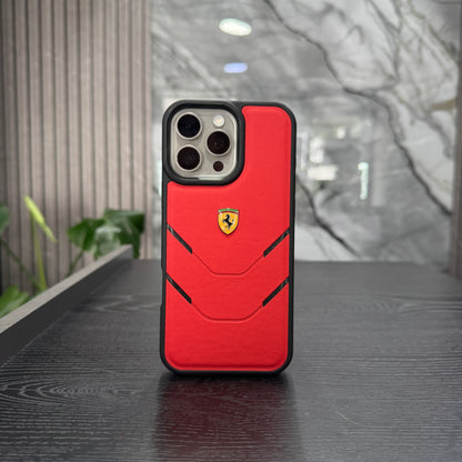 Case Carbon Ferrari Rojo con Negro