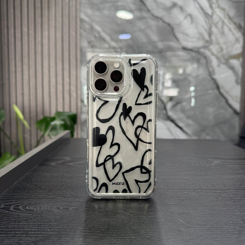 Case Corazones Negros Goma