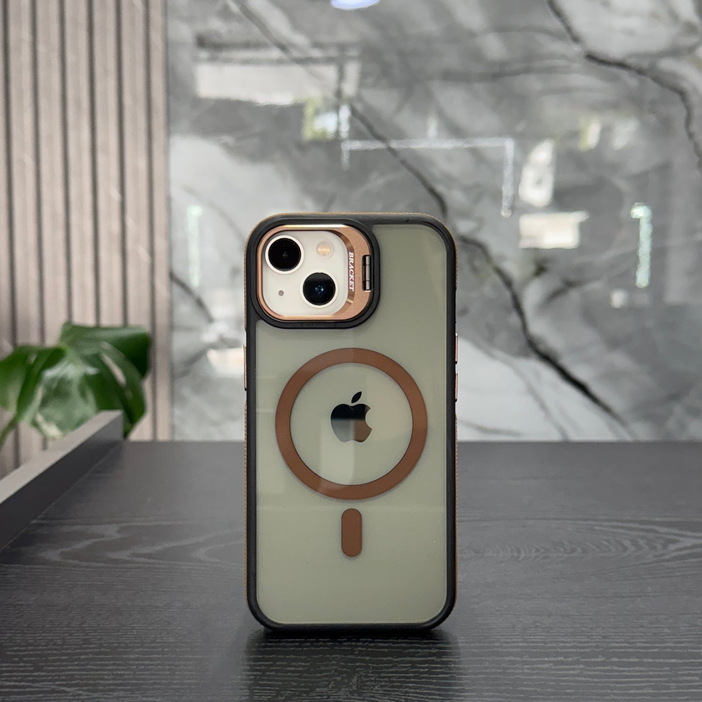 Case MagSafe Polarizado Soporte Cafe