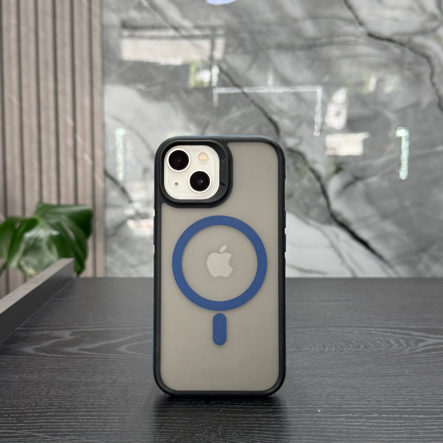 Case MagSafe Negro Mate Circ Azul Rey