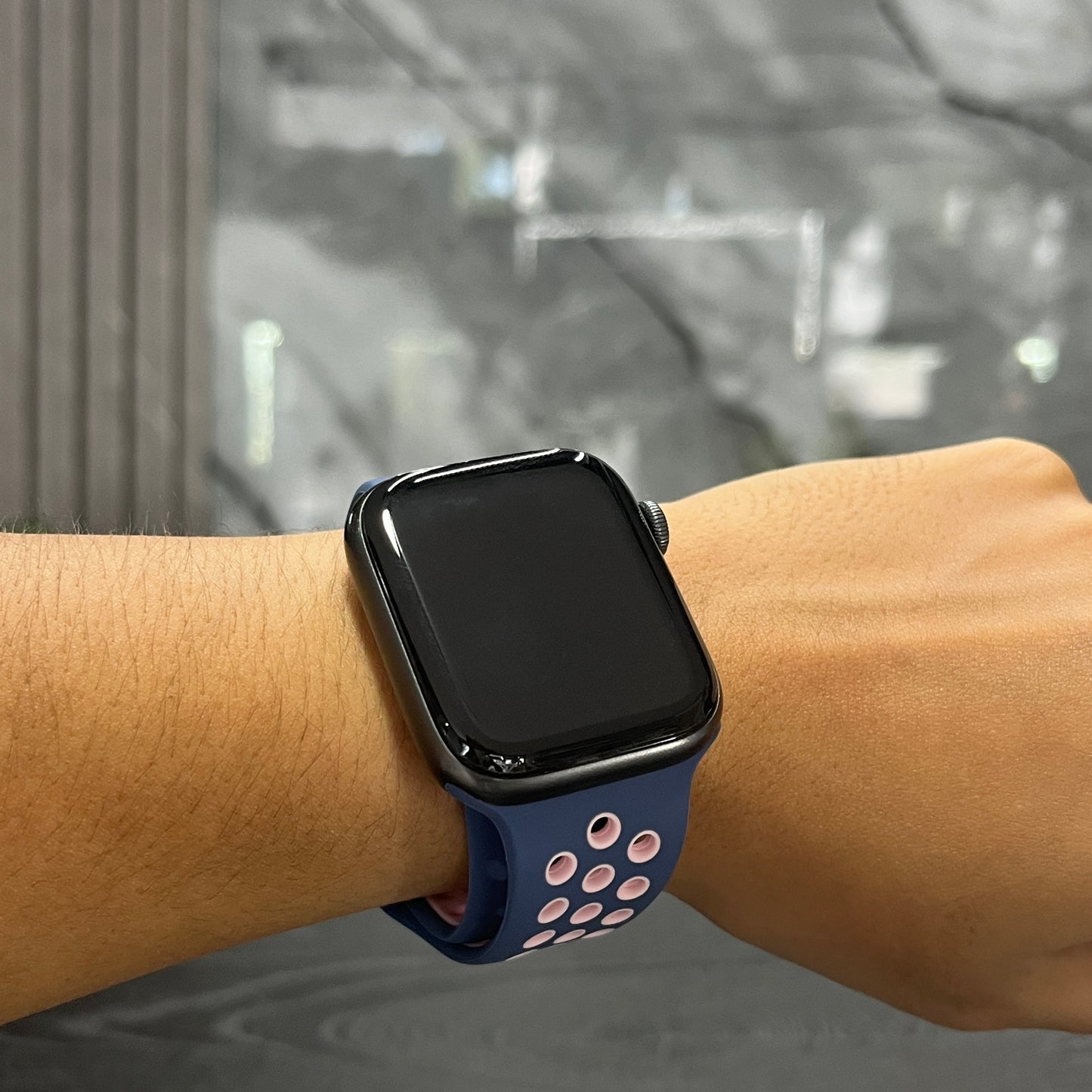 Pulso Nike Azul con Rosado