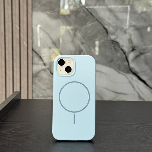 Case Silicone MagSafe Azul Claro