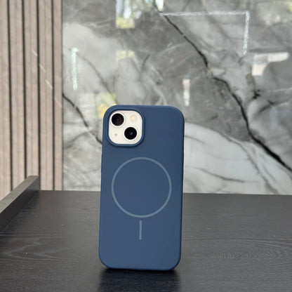 Case Silicone MagSafe Azul Oscuro