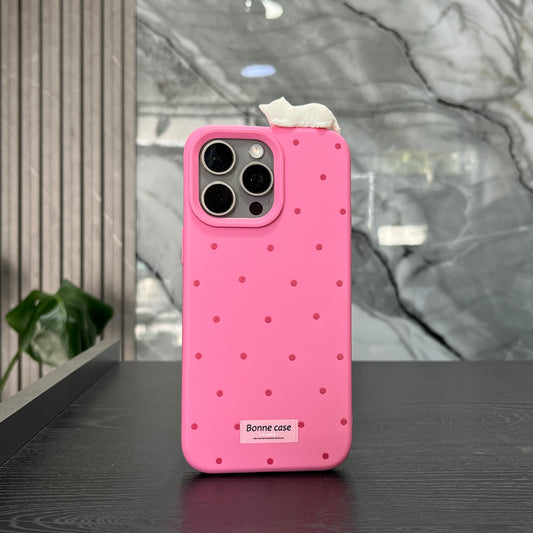 Case Rosa Puntos Gato