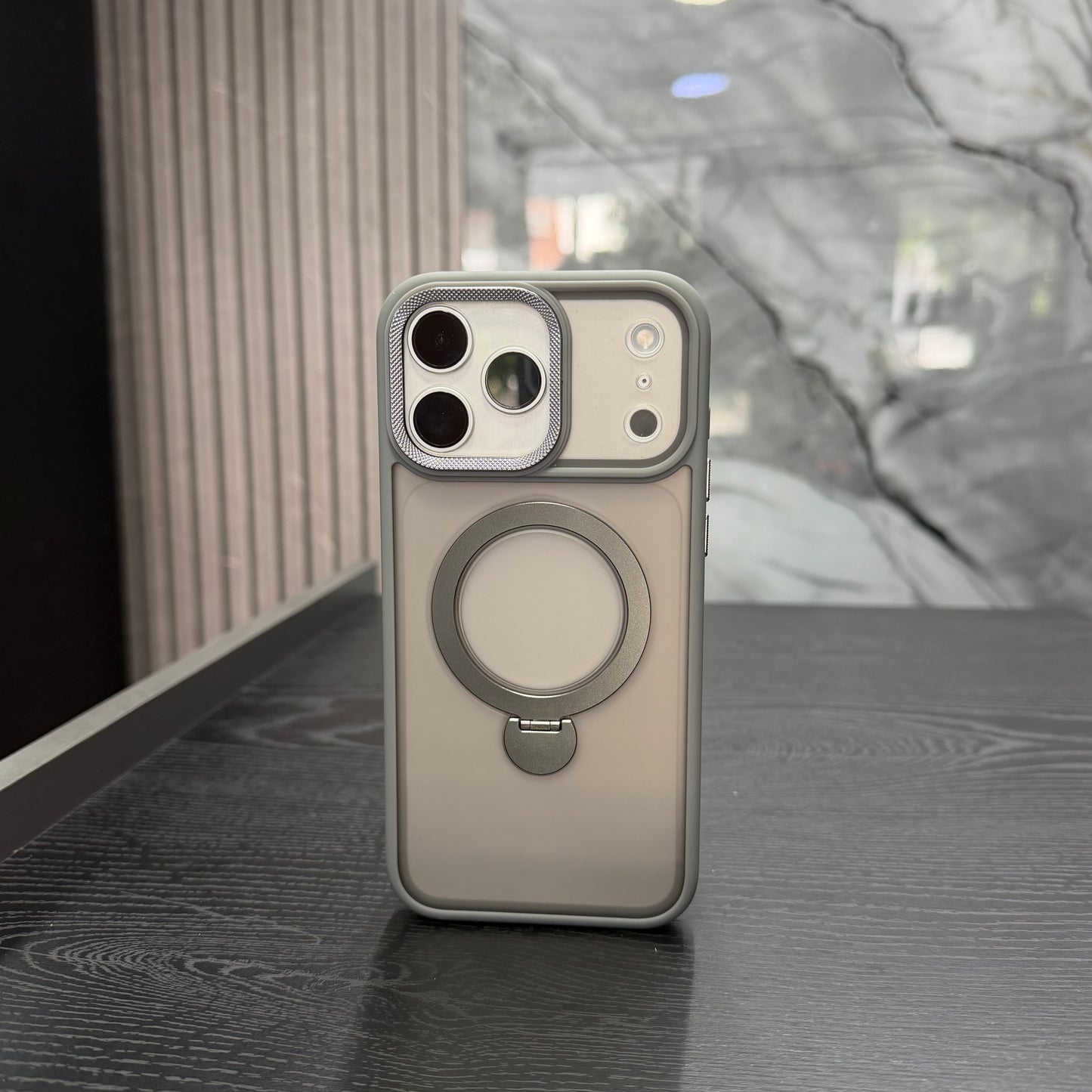 Case Magsafe Matte Soporte Gris