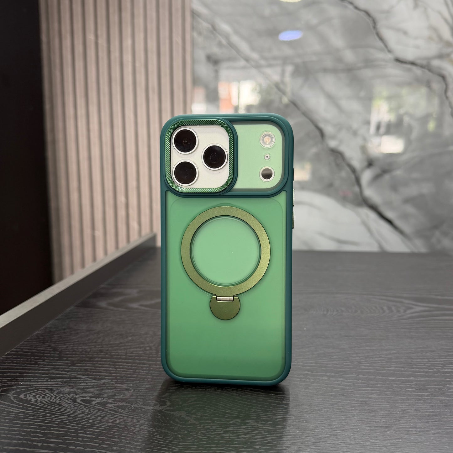 Case Magsafe Matte Soporte Verde