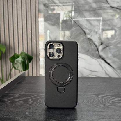 Case Cuero Negro MagSafe Soporte