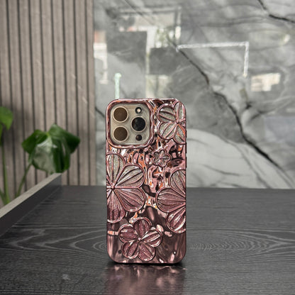 Case Rosa Metalizado Flores