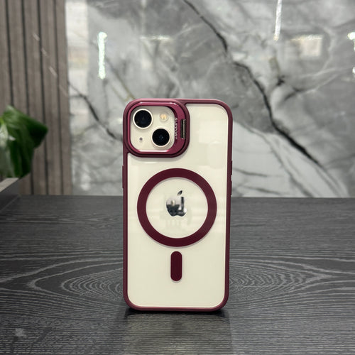Case MagSafe Vinotinto Soporte Camara