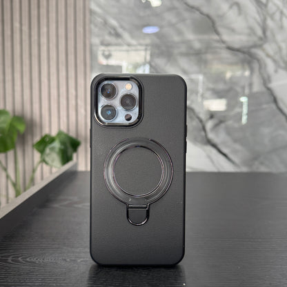 Case Cuero Negro MagSafe Soporte