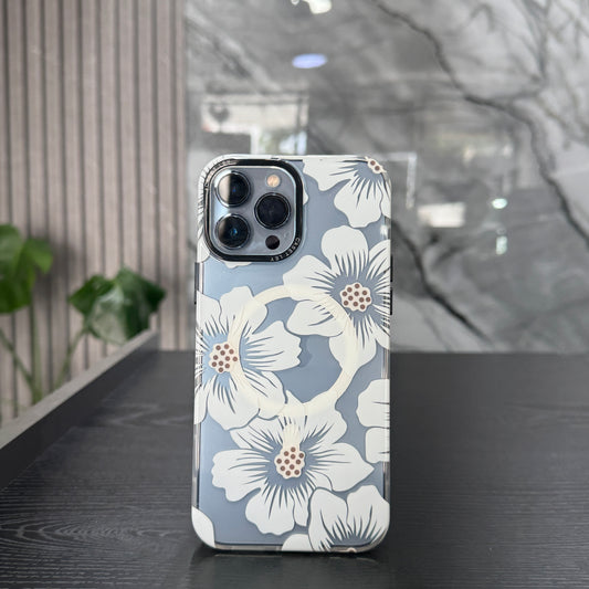 Case MagSafe Flowers Margaritas Blanco