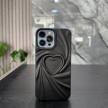 Case Negro Corazón Remolino