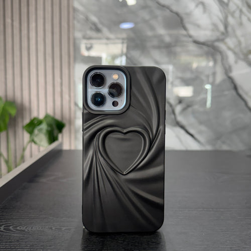 Case Negro Corazón Remolino