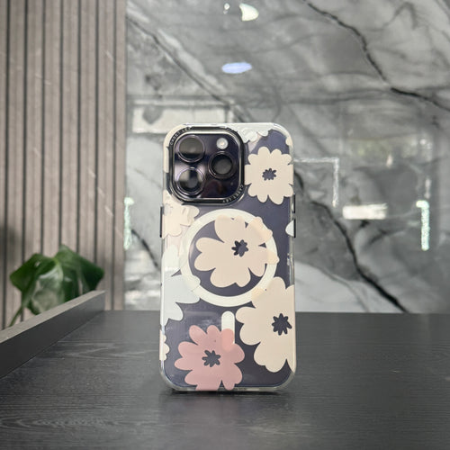 Case MagSafe Flowers Tono Nude