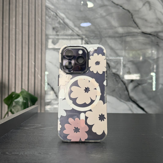 Case MagSafe Flowers Tono Nude