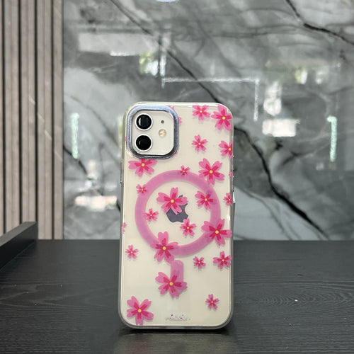 Case MagSafe Flowers Fucsia