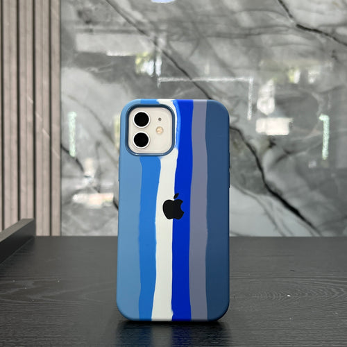 Silicone Case Lineas Blanca Azul
