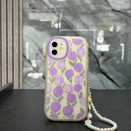 Case Strap Flores Moradas