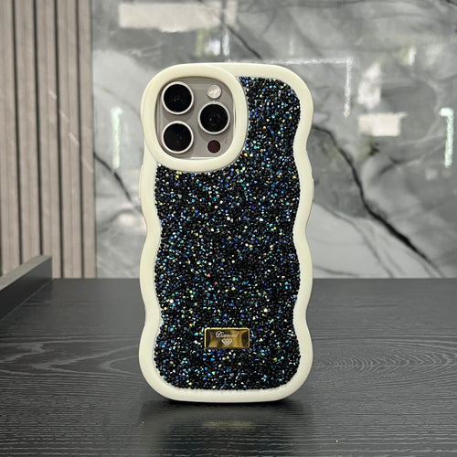 Case Ondas Diamond Blanco Fondo Azul