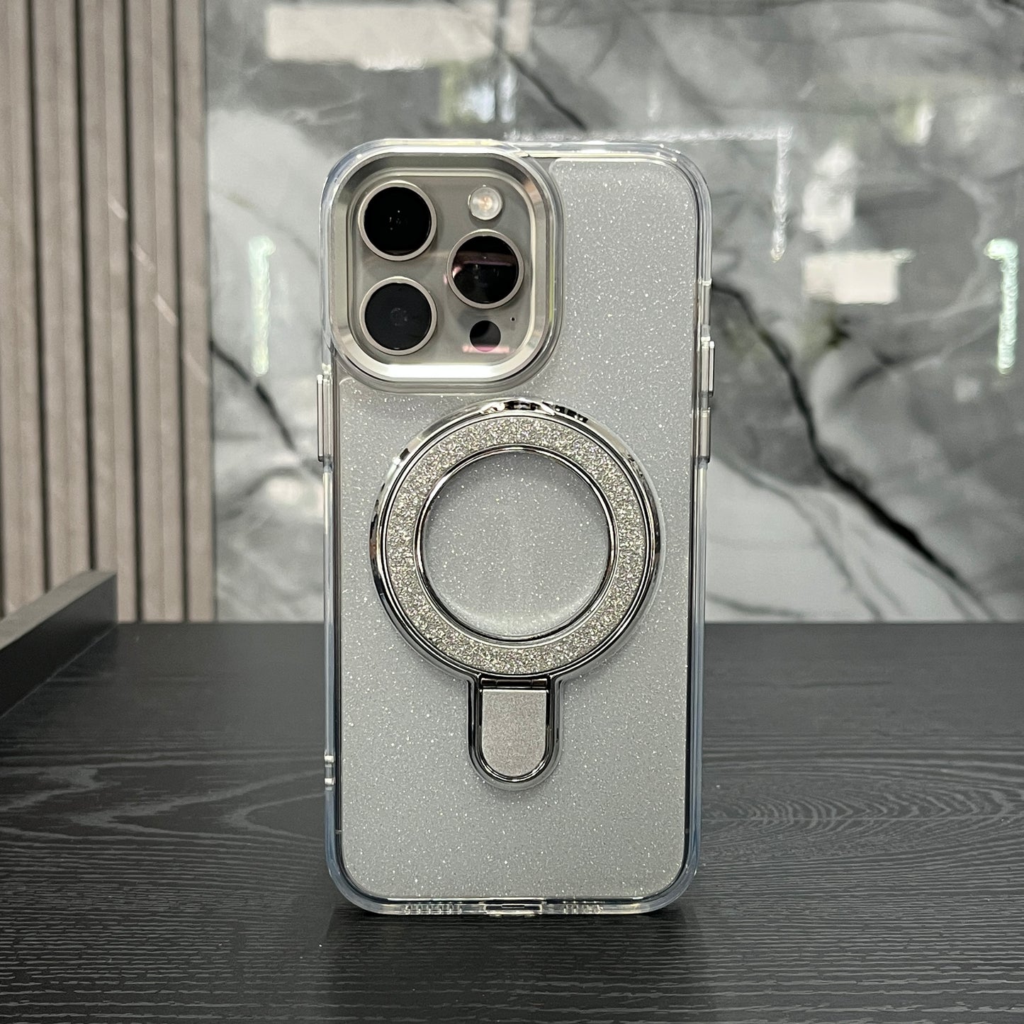 Case Brillo MagSafe Soporte Blanco