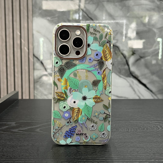 Case MagSafe Flowers Azul Agua Marina