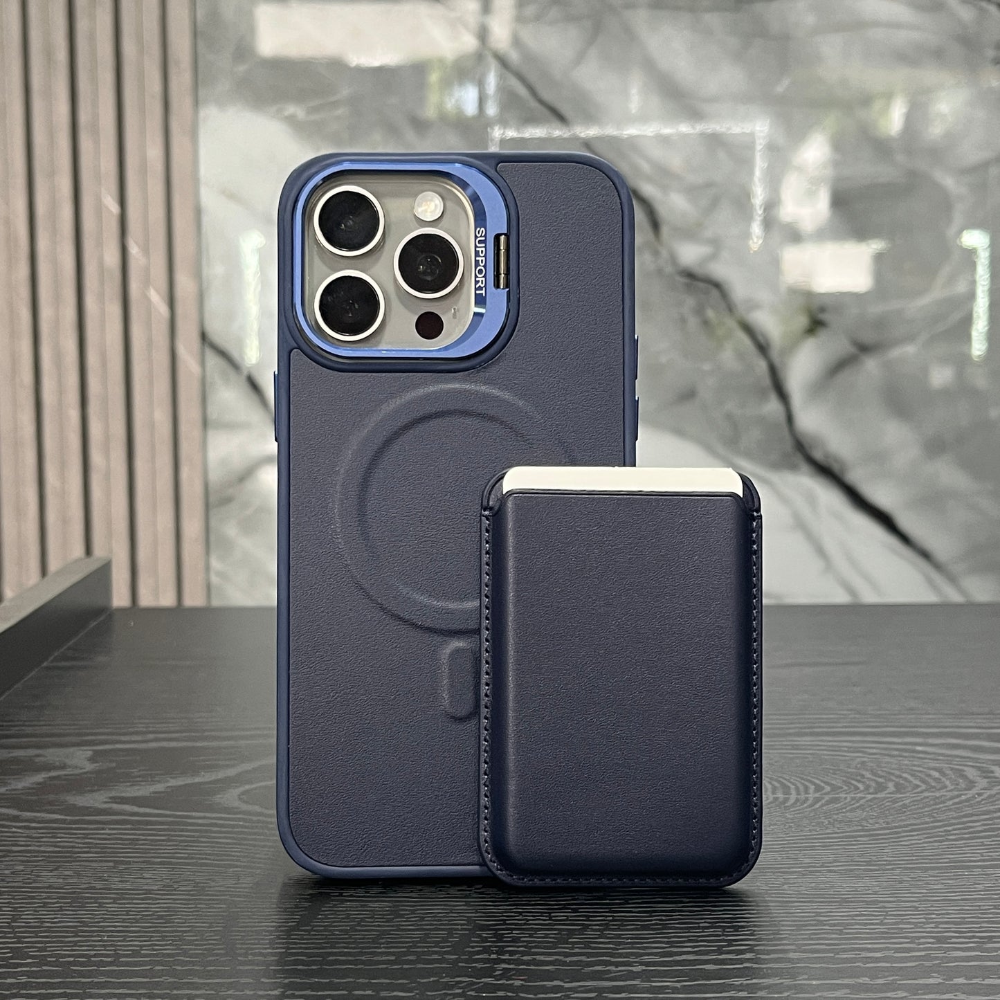 Case Tarjetero Azul Oscuro