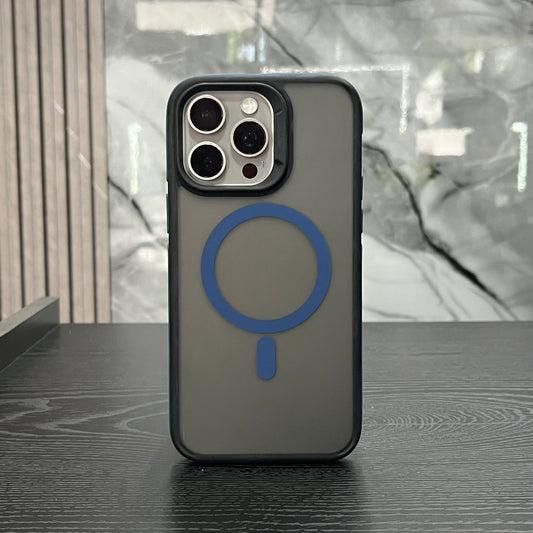 Case MagSafe Negro Mate Circ Azul Oscuro